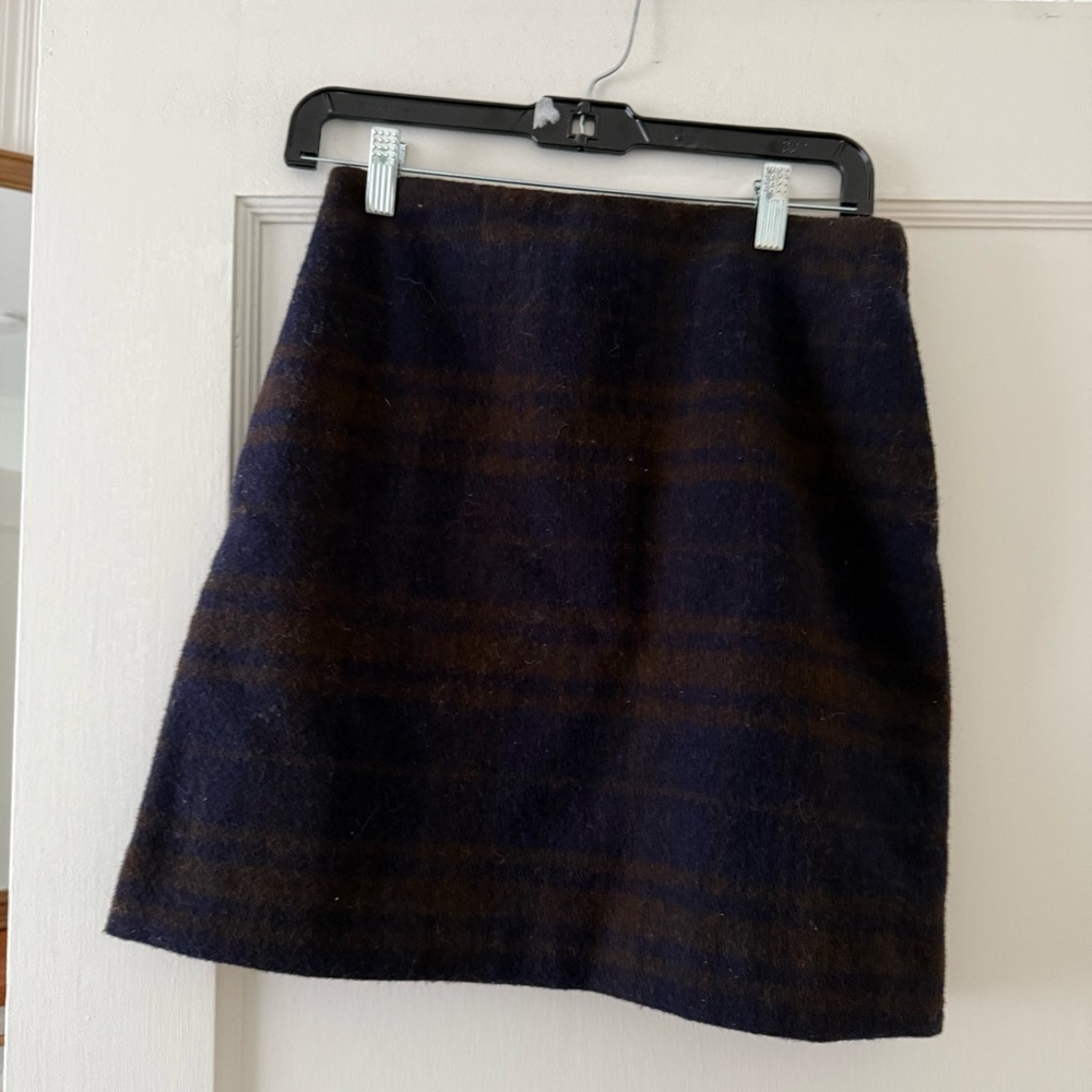 Uniqlo Navy and Brown Mini Skirt